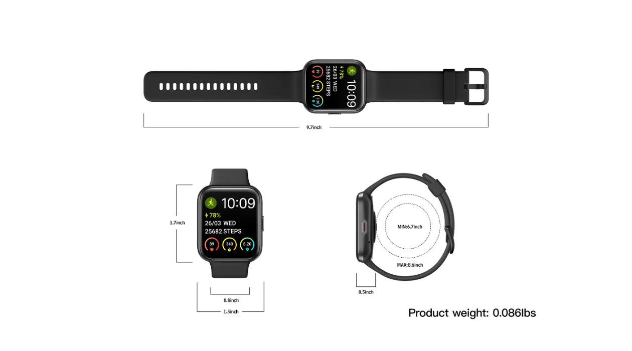 Watch Band Sizes Chart SKG Smart Watch