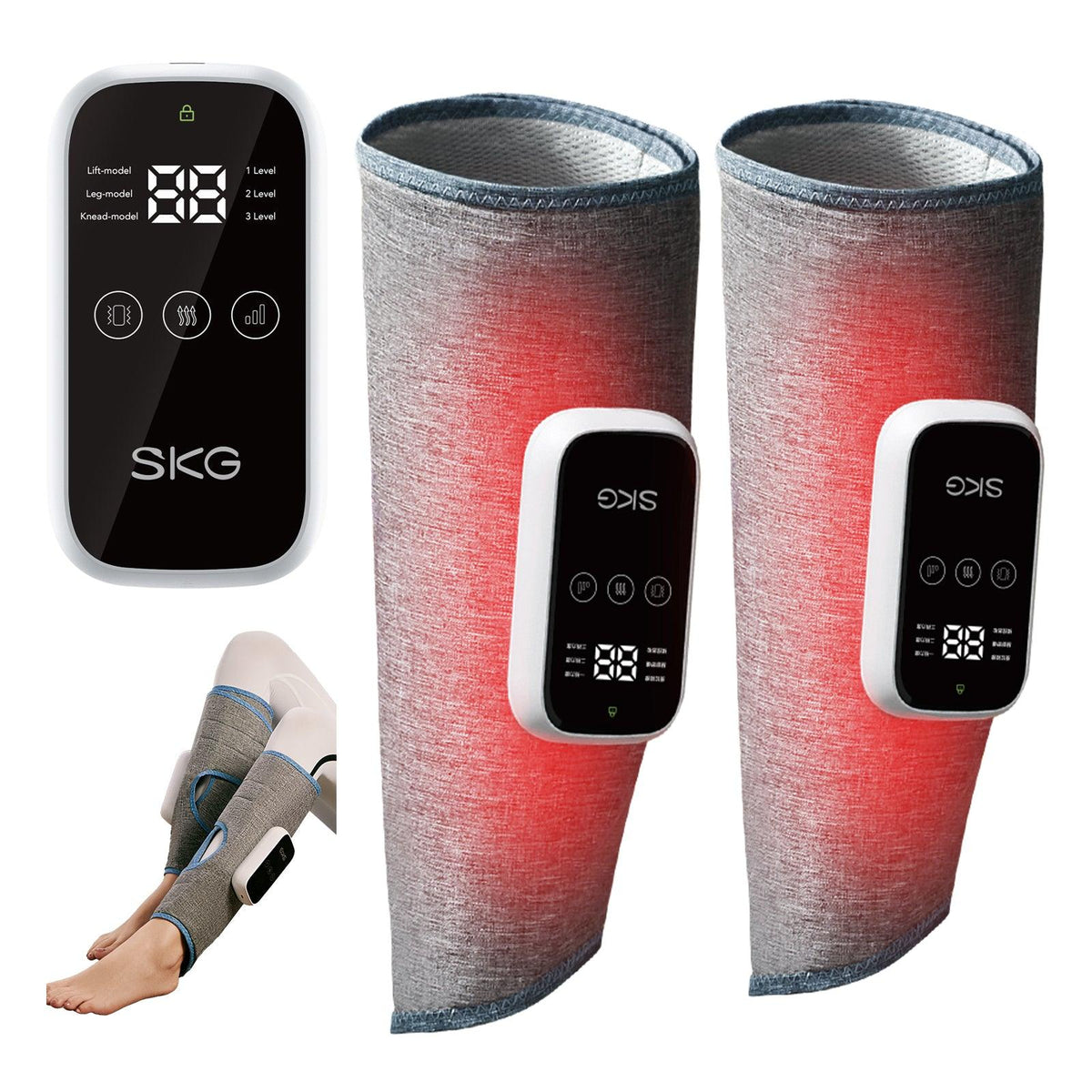 SKG 4098E Cordless Pulse Neck Massager with Heat for Pain Relief