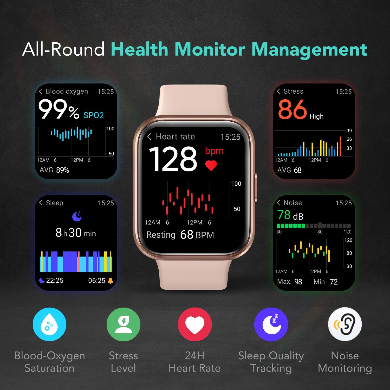 Smart Watch(Answer/Make Call), 1.85 Smartwatch for Men Women IP68  Waterproof, 100+ Sport Modes Fitness Activity Tracker, Heart Rate Sleep  Monitor